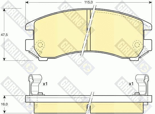 Kit de plaquettes de frein, frein à disque GIRLING 6108829