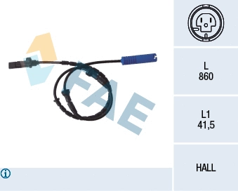 Capteur, vitesse de roue FAE 78046