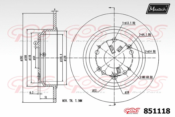 Disque de frein MAXTECH 851118