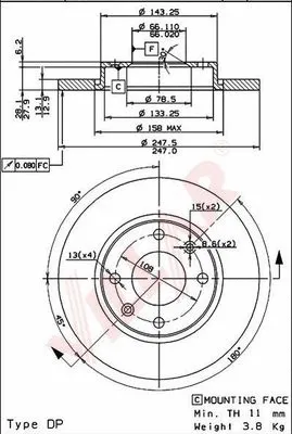 Disque de frein VILLAR 628.0278