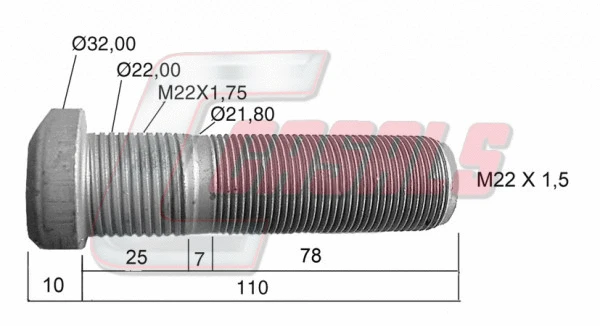 Boulon de roue CASALS 21493