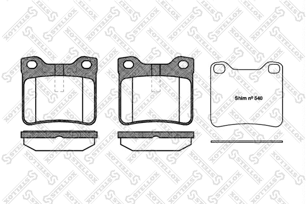 Kit de plaquettes de frein, frein à disque STELLOX 332 010B-SX