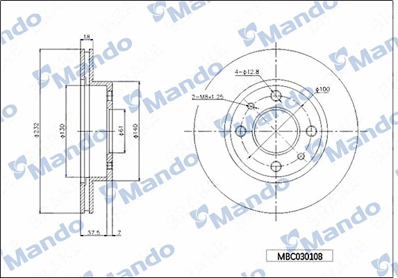 Disque de frein MANDO MBC030108
