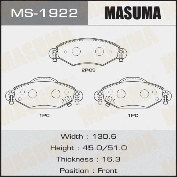 Jeu de mâchoires de frein MASUMA MS-1922