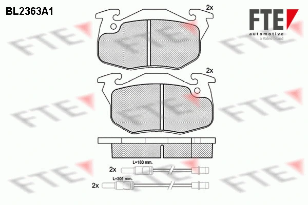 Kit de plaquettes de frein, frein à disque FTE 9010711