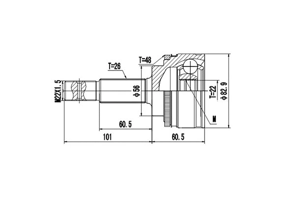 Jeu de joints, arbre de transmission DYNAMATRIX DCV859028