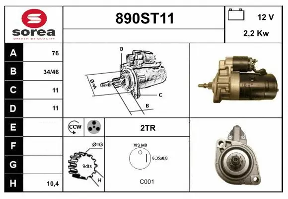 Démarreur STARTCAR 890ST11