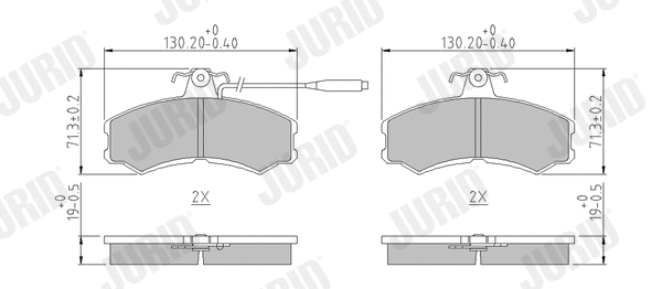 Kit de plaquettes de frein, frein à disque JURID 571304J