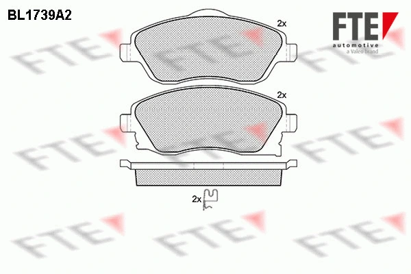 Kit de plaquettes de frein, frein à disque FTE 9010323
