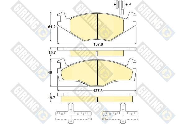 Kit de plaquettes de frein, frein à disque GIRLING 6104545