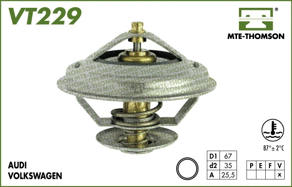 Thermostat, liquide de refroidissement MTE-THOMSON VT229.87