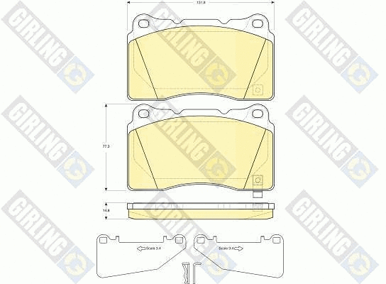 Kit de plaquettes de frein, frein à disque GIRLING 6133499