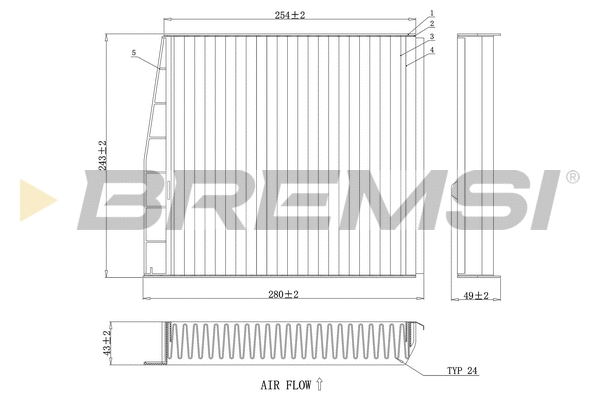 Filtre, air de l'habitacle BREMSI FC0976C