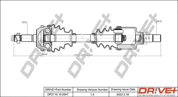Arbre de transmission Dr!ve+ DP2110.10.0247