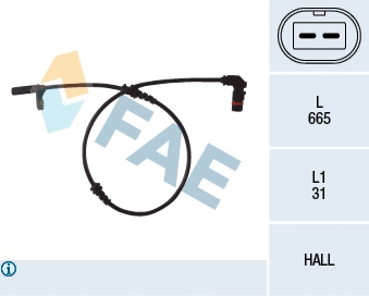 Capteur, vitesse de roue FAE 78088
