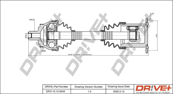 Arbre de transmission Dr!ve+ DP2110.10.0043