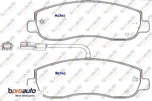 Kit de plaquettes de frein, frein à disque BPROAUTO 1BP31027AA