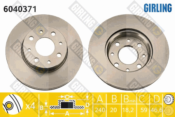 Disque de frein GIRLING 6040371