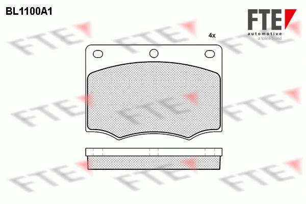 Kit de plaquettes de frein, frein à disque FTE 9011072