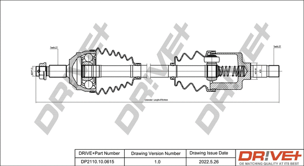 Arbre de transmission Dr!ve+ DP2110.10.0615