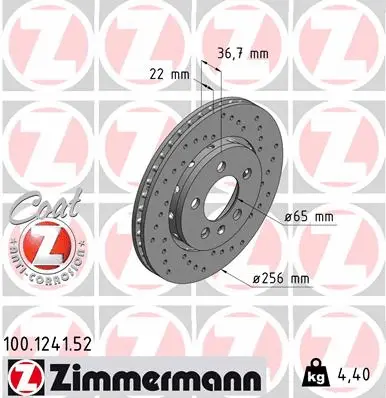 Disque de frein ZIMMERMANN 100.1241.52