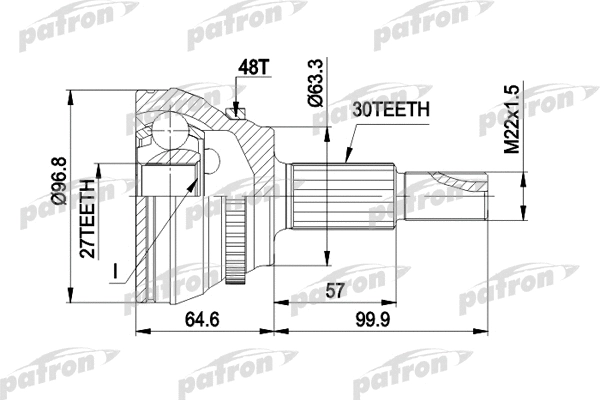 Jeu de joints, arbre de transmission PATRON PCV1485
