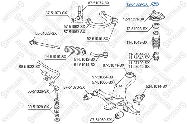 Coupelle de suspension STELLOX 12-51029-SX