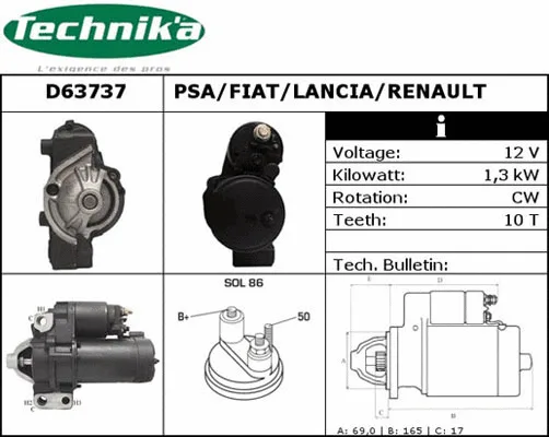 Démarreur Technika D63737