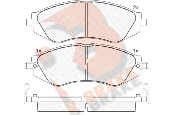 Kit de plaquettes de frein, frein à disque R BRAKE RB1263