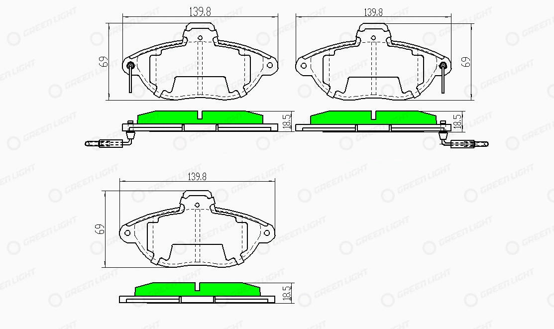 Kit de plaquettes de frein, frein à disque Automotive Adriado GLBP0284
