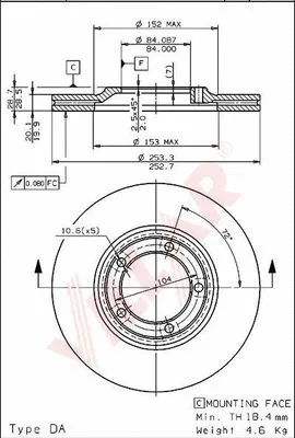 Disque de frein VILLAR 628.1526
