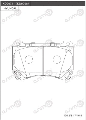 Kit de plaquettes de frein, frein à disque ASIMCO KD9008