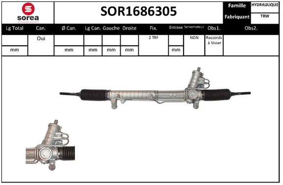 Crémaillère de direction EAI SOR1686305
