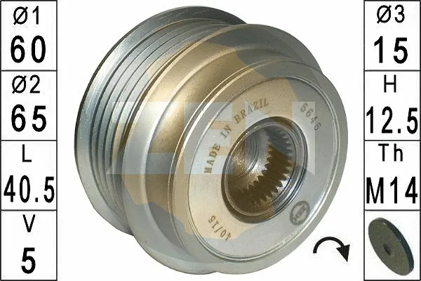 Poulie roue libre, alternateur MESSMER ZN5645