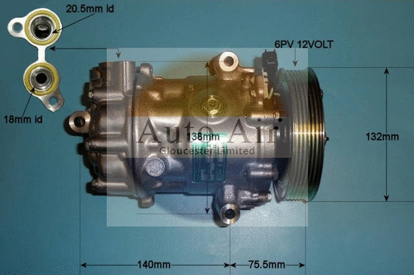 Compresseur, climatisation AUTO AIR GLOUCESTER 14-1067