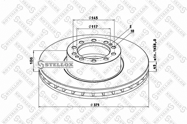 Disque de frein STELLOX 85-00803-SX