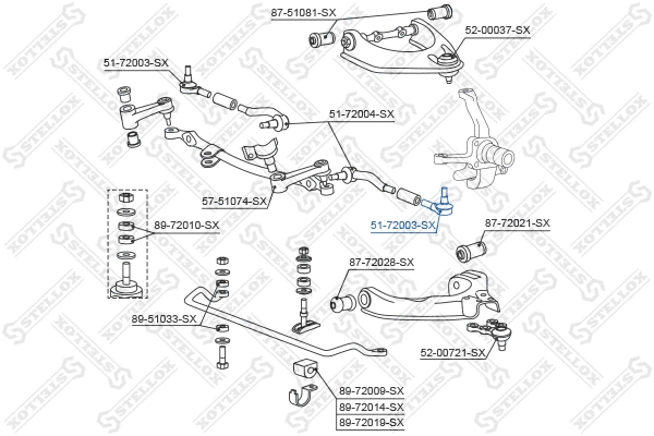 Rotule de barre de connexion STELLOX 51-72003-SX