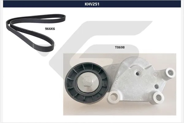 Jeu de courroies trapézoïdales à nervures HUTCHINSON KHV 251