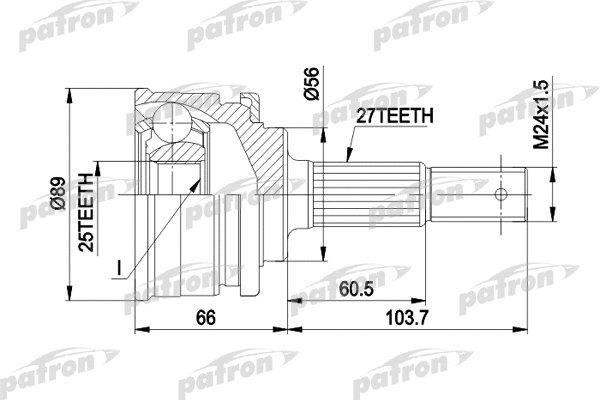 Jeu de joints, arbre de transmission PATRON PCV1323