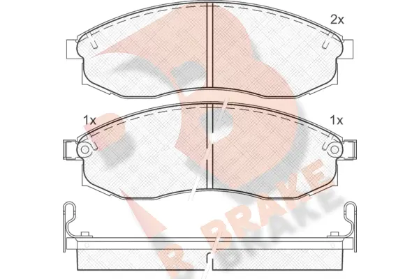 Kit de plaquettes de frein, frein à disque R BRAKE RB1179