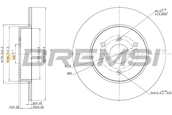 Disque de frein BREMSI CD7111S