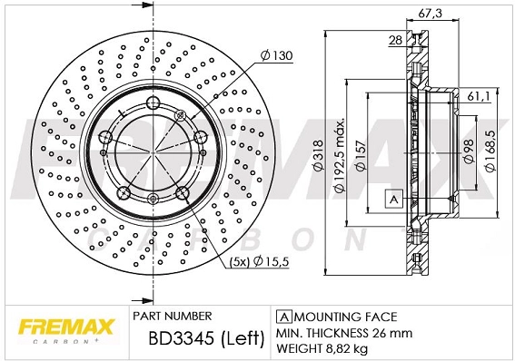 Disque de frein FREMAX BD-3345