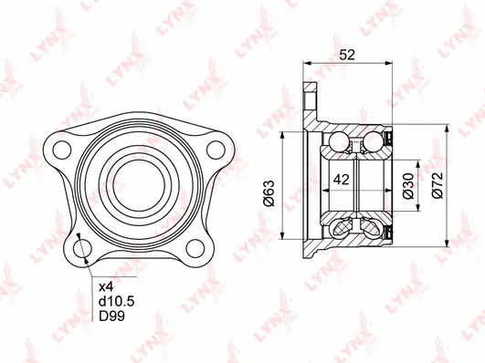 Kit de roulements de roue LYNXAUTO WB-1023