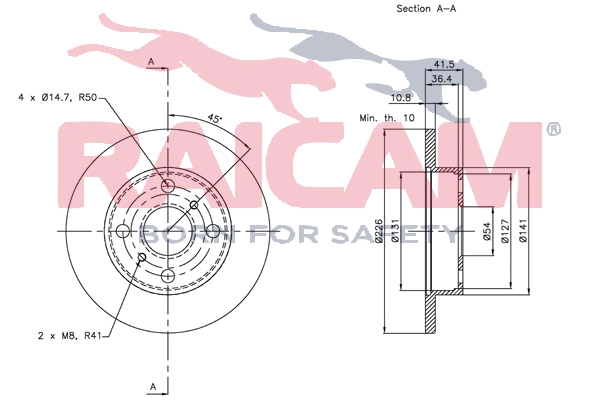 Disque de frein RAICAM RD00777