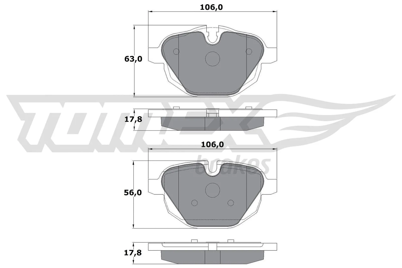 Kit de plaquettes de frein, frein à disque TOMEX Brakes TX 17-34
