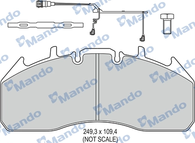 Kit de plaquettes de frein, frein à disque MANDO MBF016074