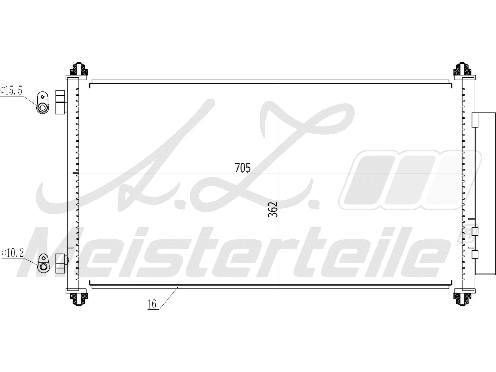 Condenseur, climatisation A.Z. Meisterteile AZMT-45-030-1027