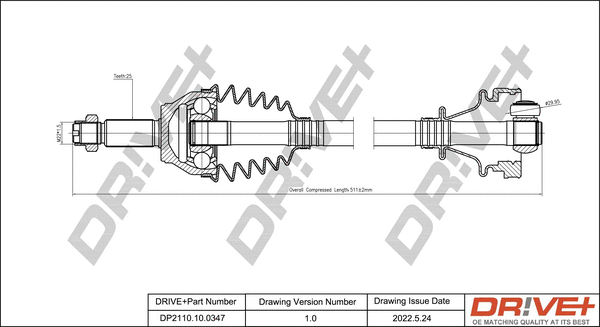 Arbre de transmission Dr!ve+ DP2110.10.0347