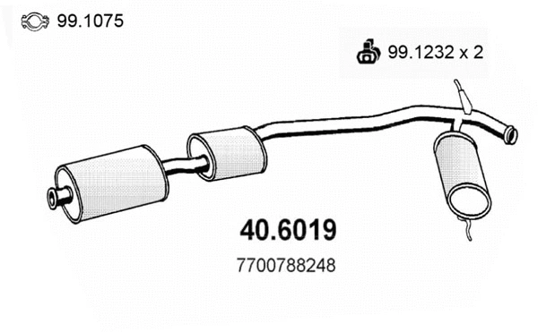 Silencieux central ASSO 40.6019