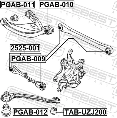Bras de liaison, suspension de roue FEBEST 2525-001